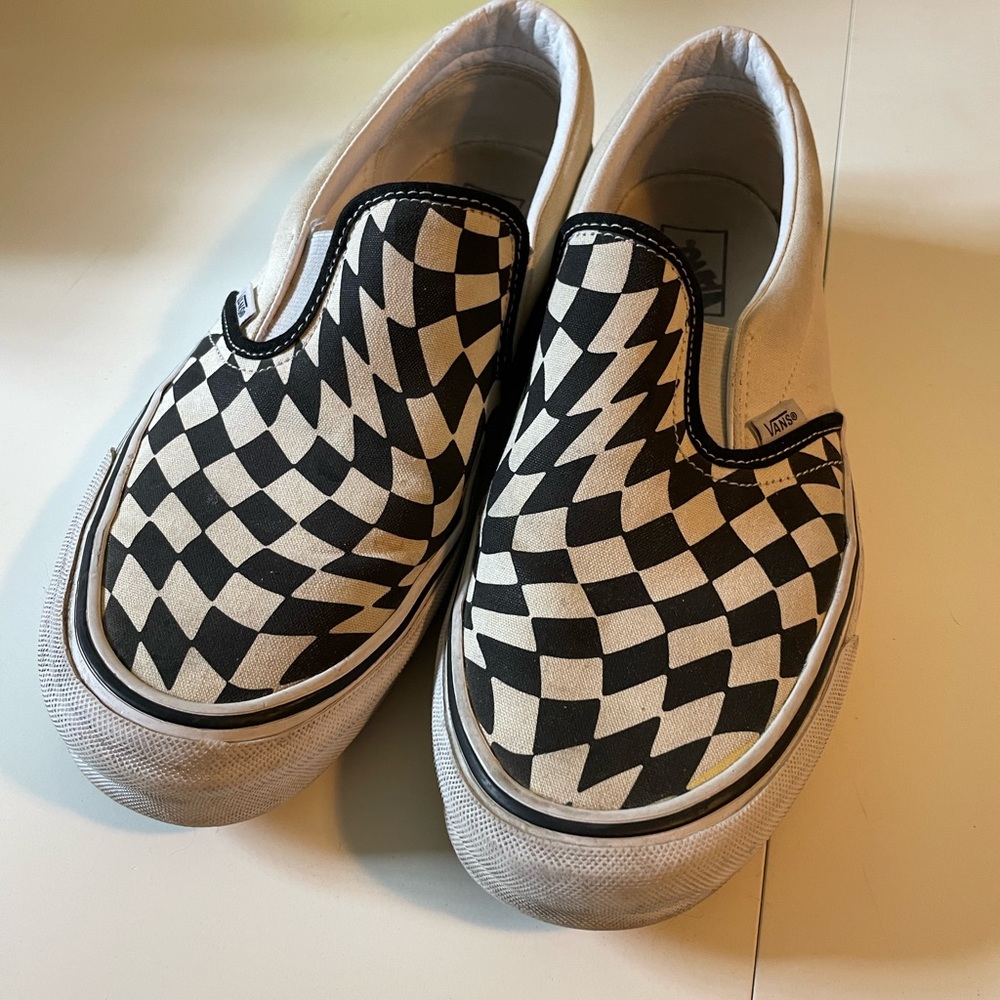 Vans checkered slip ons